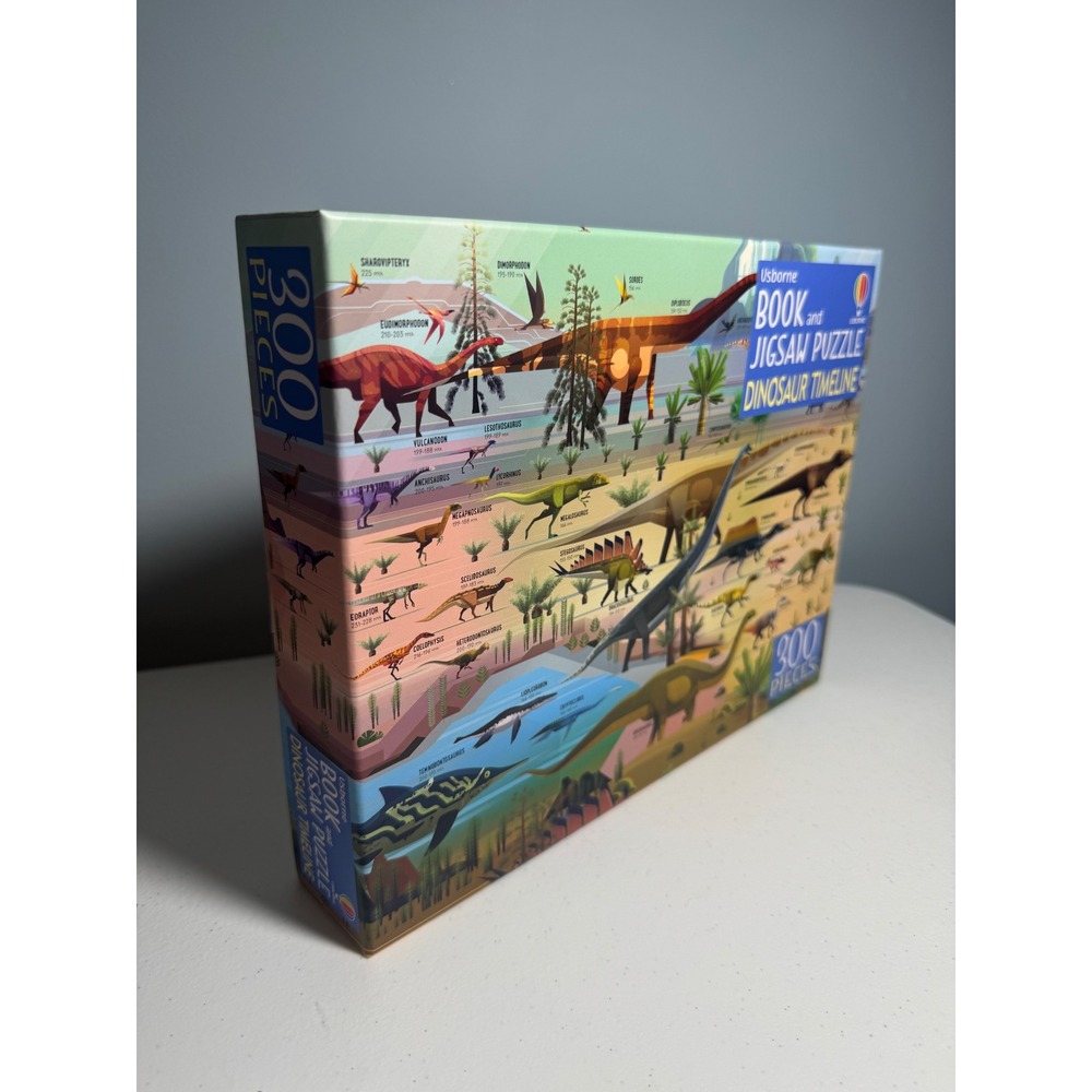 Usborne Dinosaur Timeline Book and Jigsaw Puzzle 300 Pieces New Seal Educational